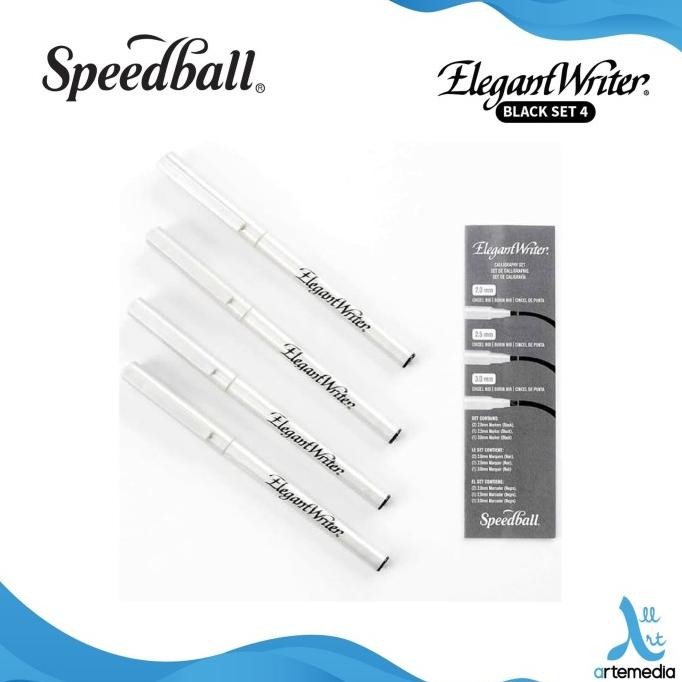

HOT SALE! Marker Kaligrafi Speedball Black Set 4 Elegant Writer Caligraphy