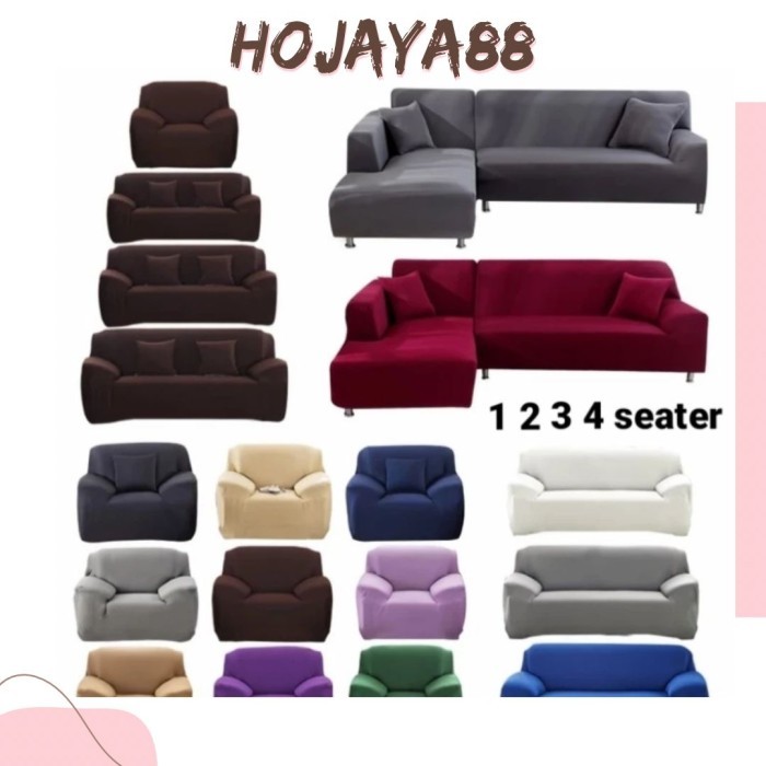 Cover Sofa Polos /Sarung Sofa Polos +Free 1Sarung Bantal -2Seater