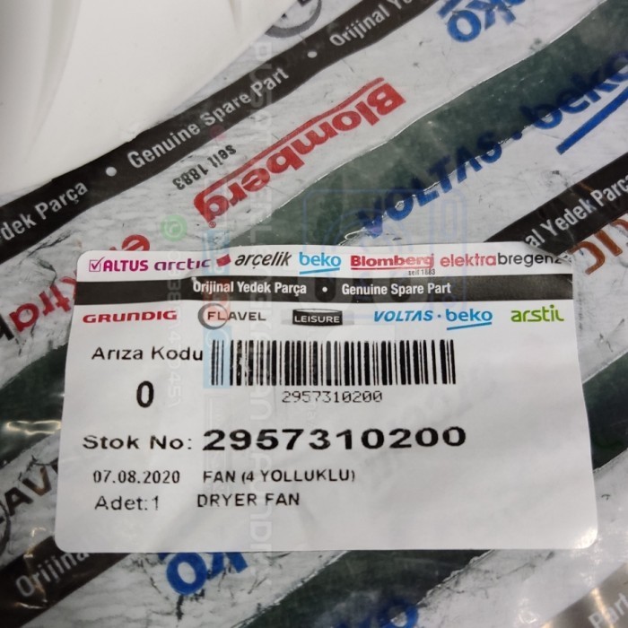 READY Kipas Blower/Dryer fan mesin pengering BEKO original