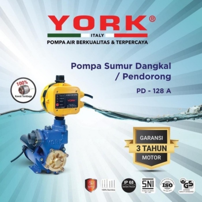 *$*$*$*$] Pompa Air Listrik Sumur Dangkal / Pendorong Otomatis York PD-128A