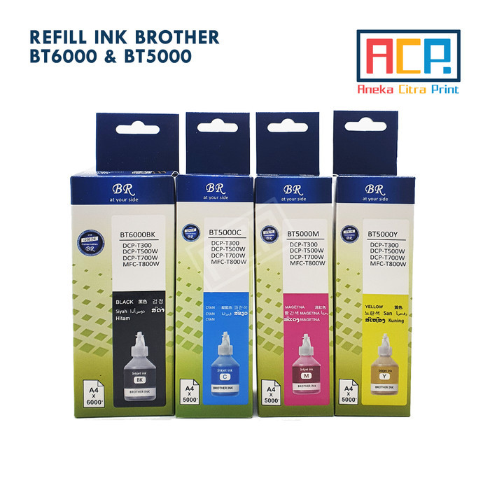 

ACP Premium Refill Ink BT6000 BT5000 - Tinta Dye Brother T4000DW - Set