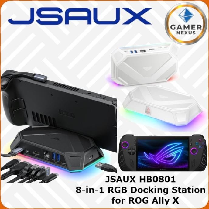 JSAUX HB0801 8-IN-1 RGB DOCKING STATION FOR ROG ALLY X HUB DOCK STATION