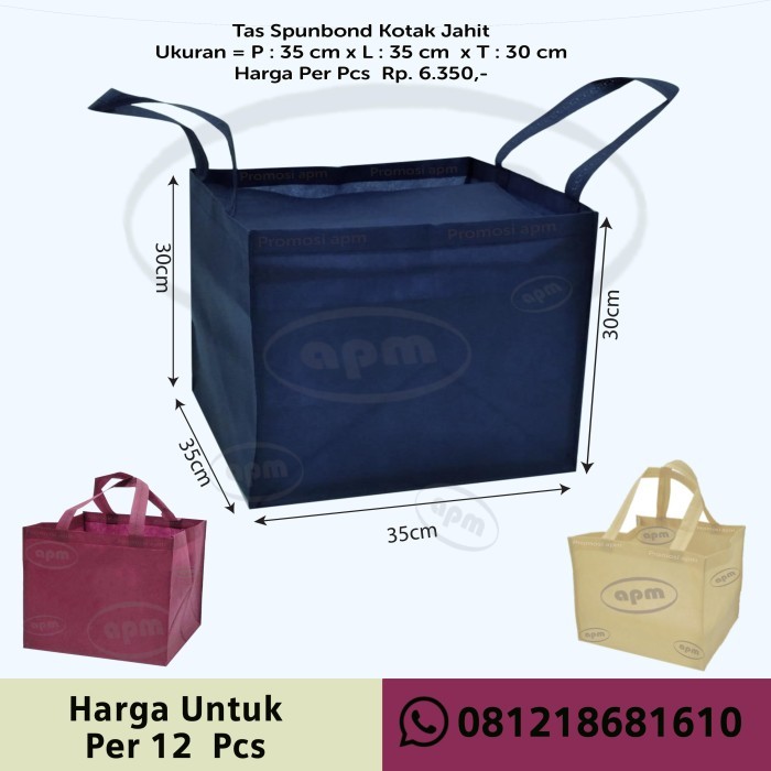 Tas Spunbond Kotak Ukuran 35X35X30 (Tas Jahit)