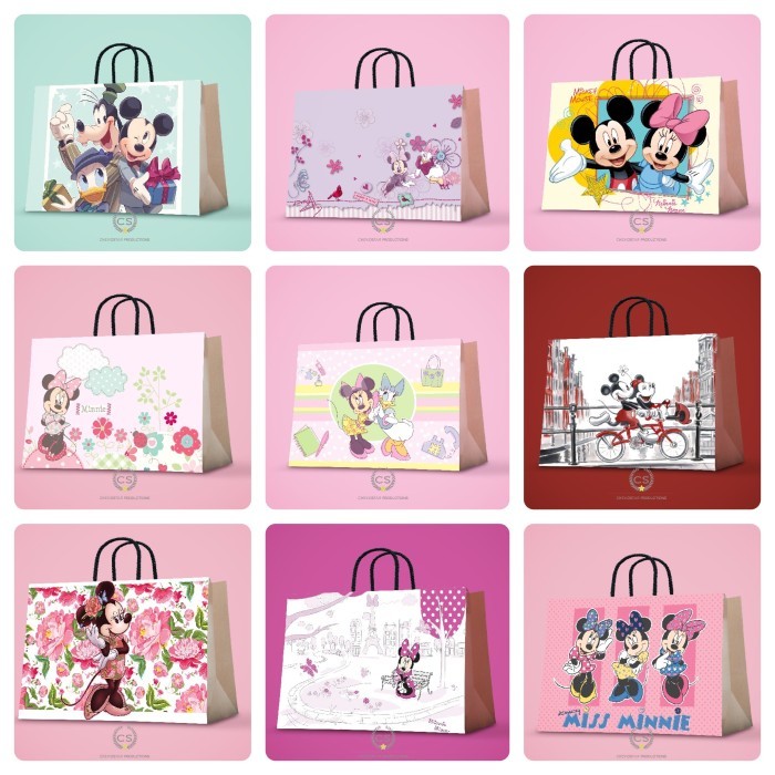 Paper Bag Disney Minnie Mickey Mouse Miki Tas Kado Goodie Bag