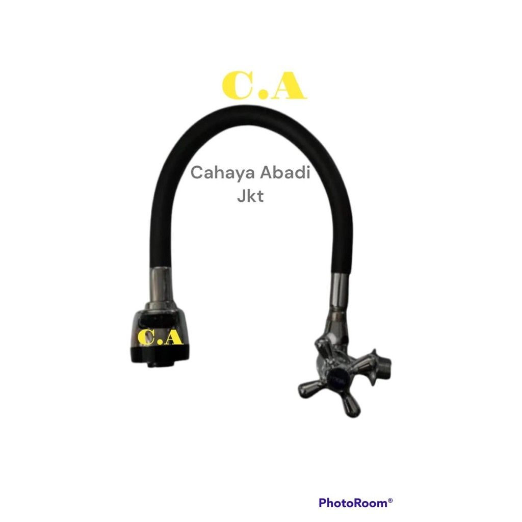 Kran / Keran Angsa Fleksibel Dapur Wastafel Kodai Hitam