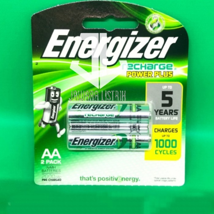 BERMUTU BATERAI AA RECHARGE RECHARGEABLE CAS ENERGIZER 2000 MAH ISI 2 PCS KODE 357