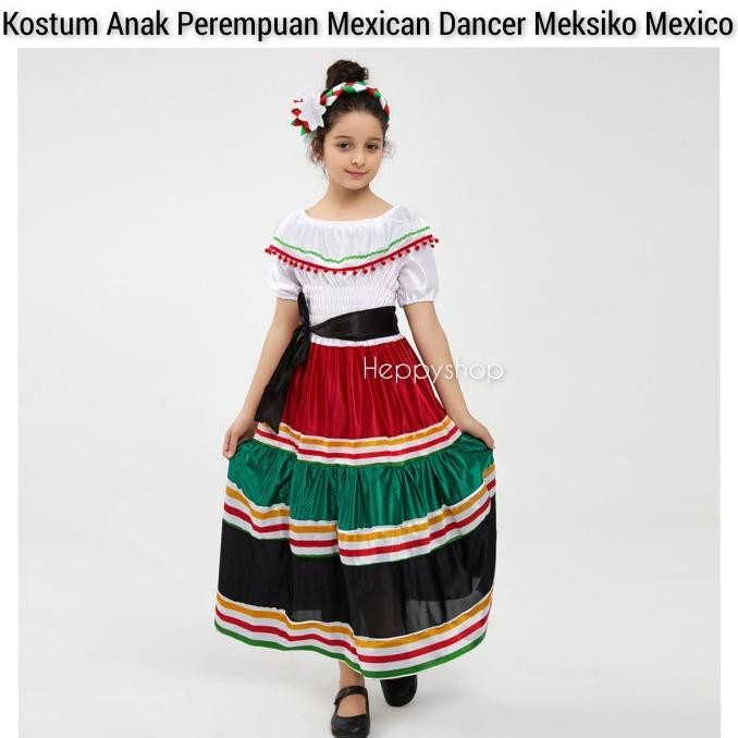 """] Kostum Anak Perempuan Mexican Dancer Meksiko Mexico Baju Costume