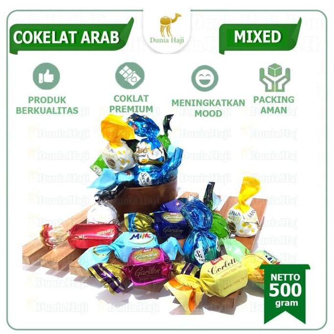 

Coklat Cokelat Arab Mix Oleh Oleh Haji dan Umroh / 500 gram the best