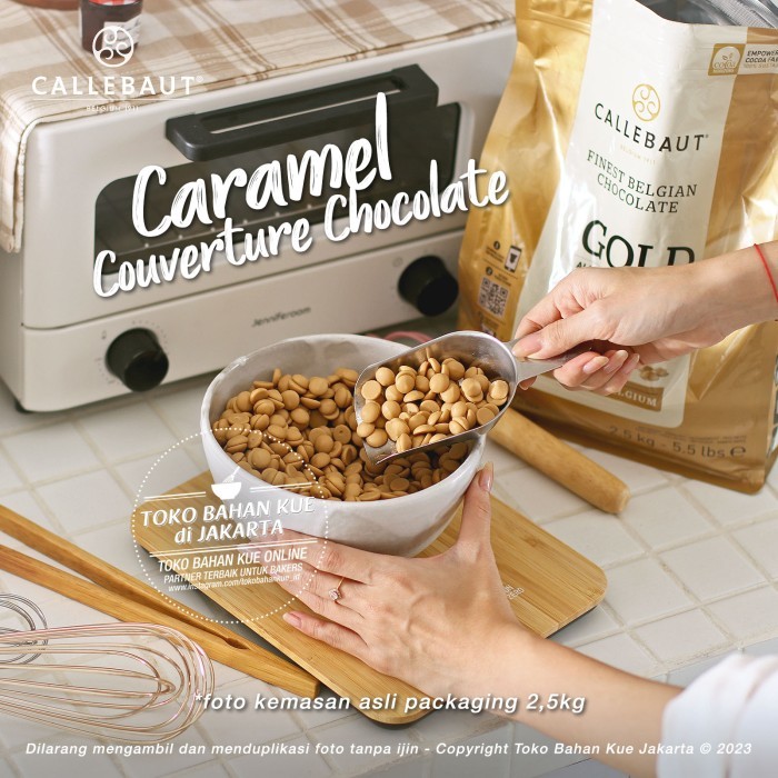 

Callebaut GOLD 500gr Chocolate Couverture Caramel 30,4% Cokelat Coin