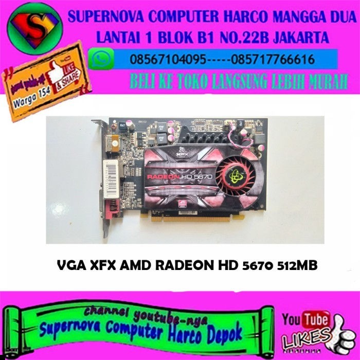 TERPERCAYA VGA XFX AMD RADEON HD 5670 512MB KODE 922