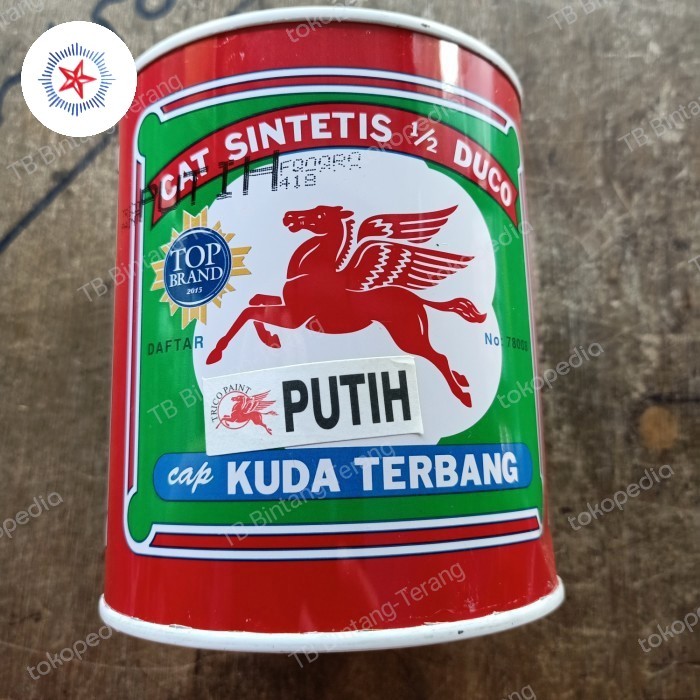 KUDA TERBANG WARNA PUTIH 1 KG CAT MINYAK BESI KAYU