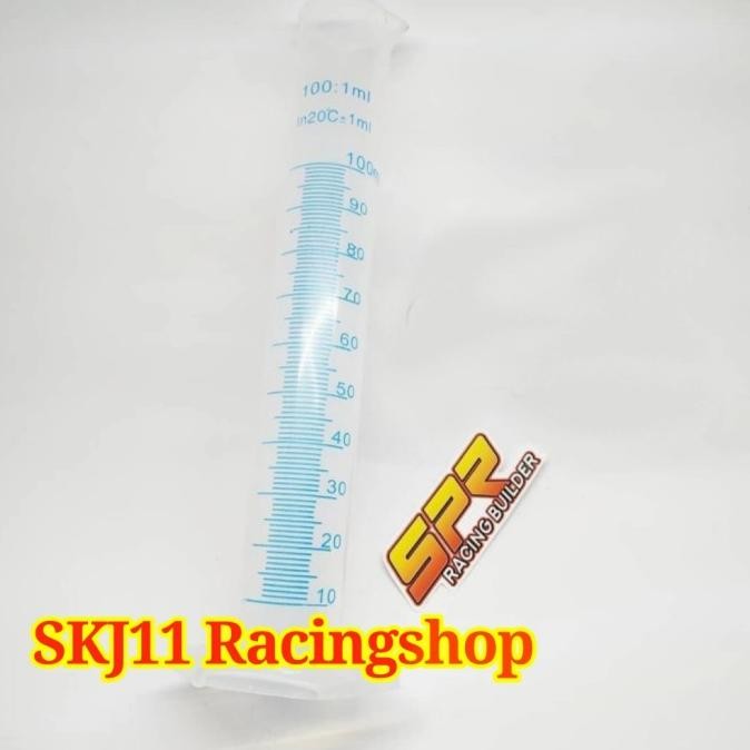 GELAS UKUR TAKARAN CAMPURAN OLI SAMPING MOTOR 2 TAK PLASTIK 100 ML