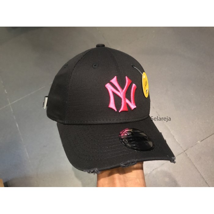 TOPI ANAK NEW ERA KIDS 9FORTY NEW YORK YANKEES DAMAGED BLACK/PINK CAP 100% ORIGINAL RESMI READY YAA