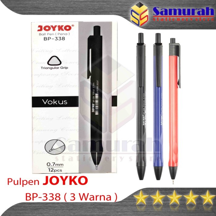 

PROMO SPECIAL PULPEN JOYKO VOKUS BP 338 / BALL PEN BP-338 HITAM 0.7 MM BALLPEN CETEK KODE 1081