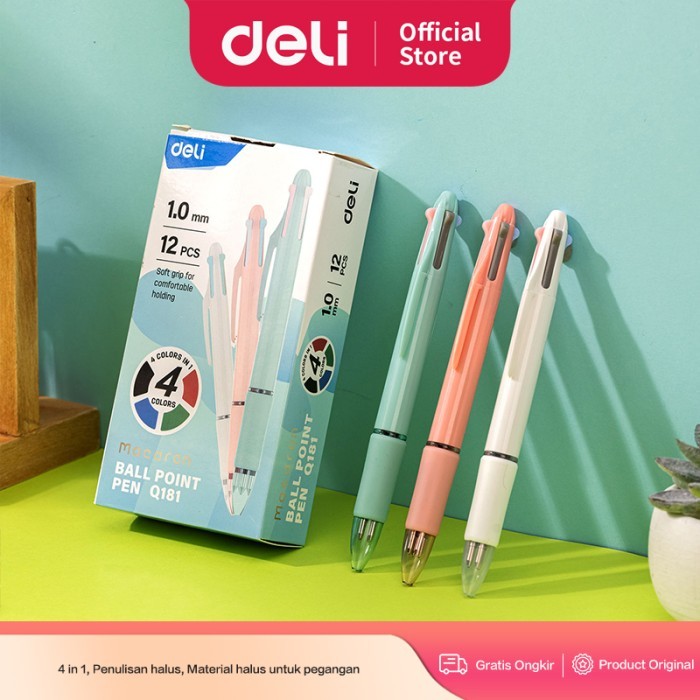 

PROMO SPECIAL DELI PULPEN 4 WARNA / BALL POINT PEN 1.0MM EQ181 KODE 783