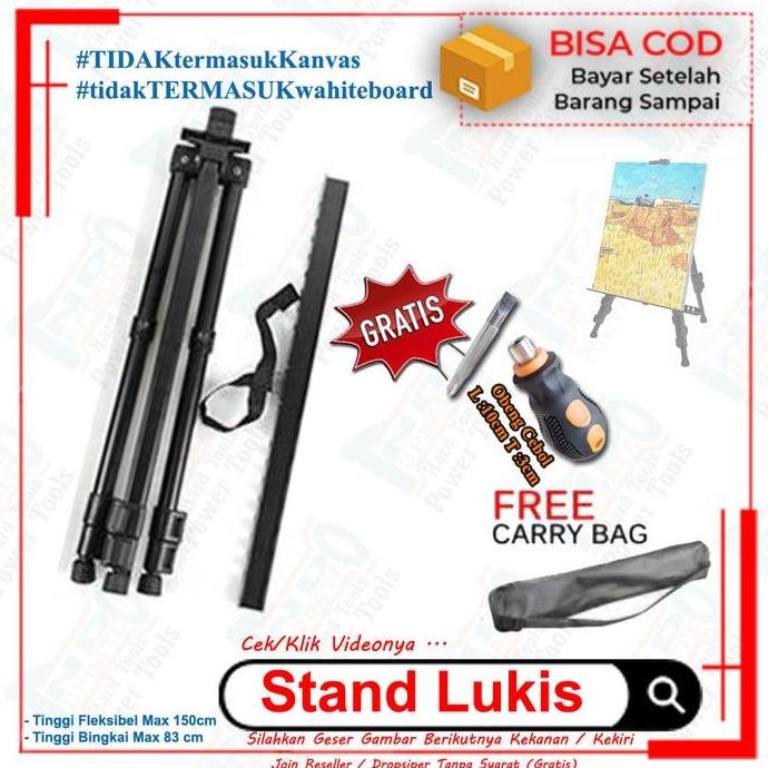 

STAND LUKIS STANDAR HOLDER PAPAN KANVAS TRIPOD EASEL MELUKIS STANDING BESI FOTO