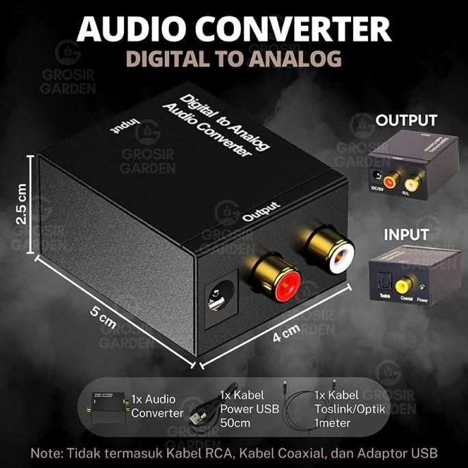 Terjangkau Converter Audio Toslink Optical Coaxial Digital To Analaog Usb Rca Tv