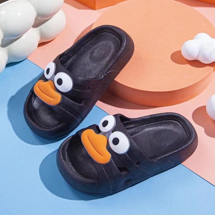 BERMUTU SANDAL ANAK BERMOTIF PARUH BEBEK DAN MATA BESAR, SANDAL ANAK LUCU, LEMBUT, NYAMAN DAN TIDAK