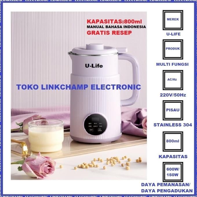

U Life Mesin Pembuat Susu Kacang Kedelai Serbaguna Soy Milk Maker Ori TMS