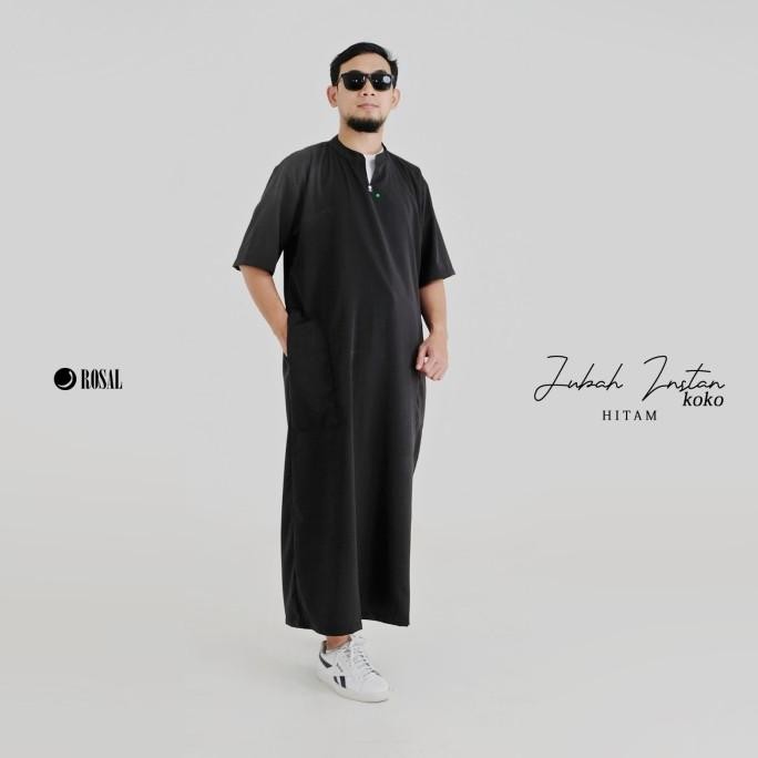 Jubah Gamis Pria Krah Koko Rosal Gamis Instan Jubah Jumbo Ikhwan Putih Terbaru