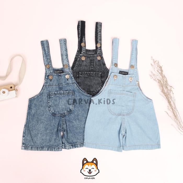 carva celana overall jeans anak laki laki perempuan unisex original denim overall bayi baju kodok