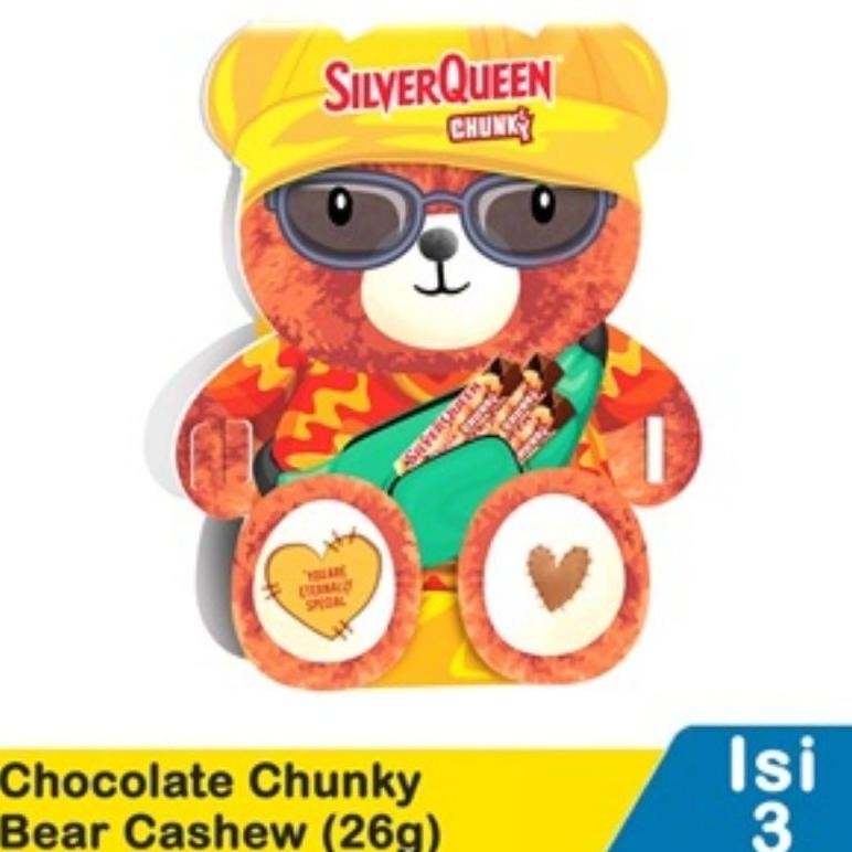 

Of14 Silver Queen Mini Chunky Cashew Special Edition Valentine Beruang Teddy Bear Isi 3 @30gr Terlaris