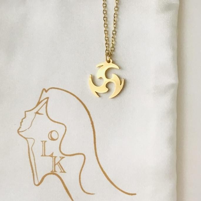 Luna Kitsune Genshin Impact Electro Vision Necklace Emas 18K