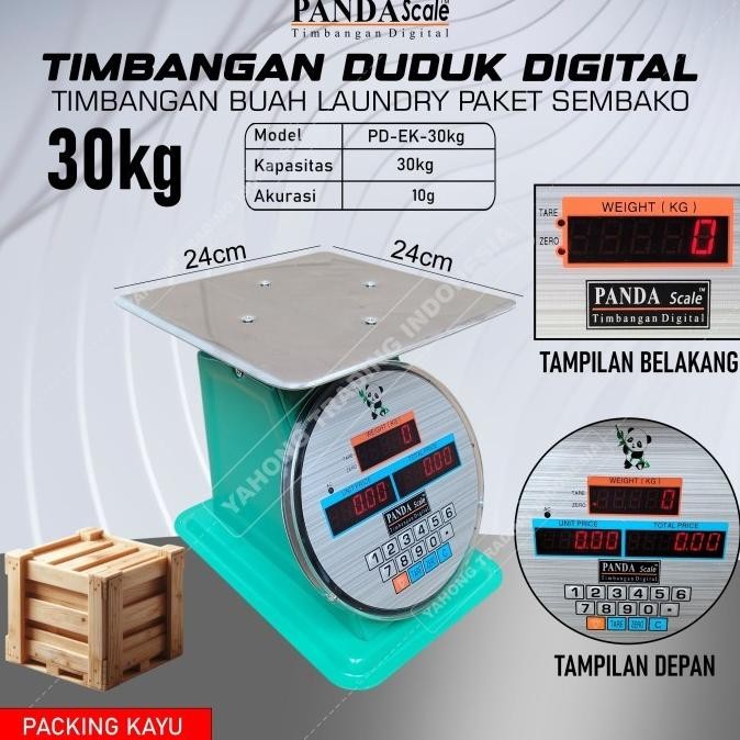 TIMBANGAN DUDUK DIGITAL 30KG TIMBANGAN BUAH DAGING SAYUR BARANG HASIL PANEN PAKET PANDA SCALE 1702T