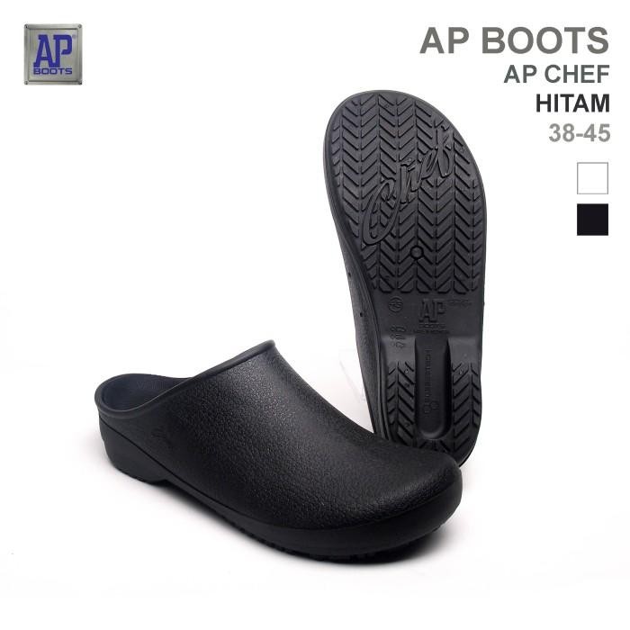 AP Boots AP Chef Hitam - Sepatu Slip On Dapur Shoes Karet