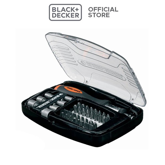 Black+Decker A7062-XJ Compact Screwdriver Ratchet Set 40 Pcs