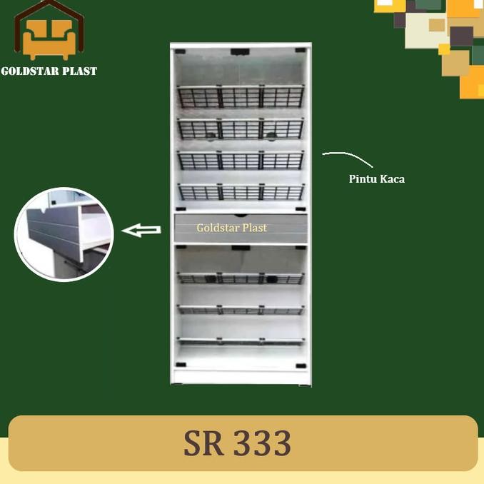 Lemari Sepatu/ Lemari Jumbo 2 Tingkat Kaca| Rak Sepatu 2 Pintu Kaca Situasilalu