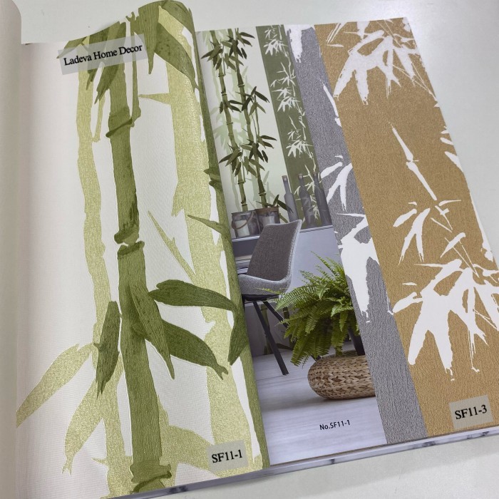 Wallpaper Vynil Dinding Premium Motif Bambu Bertekstur Motif Timbul Ruang Tamu Ruang Keluarga