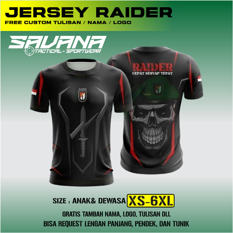SAVANA - Jersey premium RAIDER KOPASUS KOPASKA  printing penggalang pdh pdl custom / baju / kaos PR1