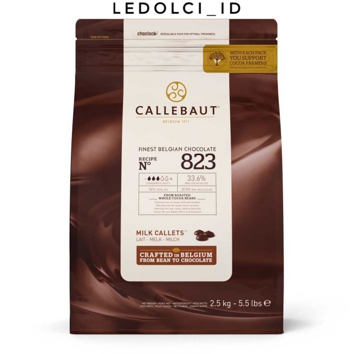 

Ready CALLEBAUT MILK 823 & DARK 811 CHOCOLATE COUVERTURE KEMASAN 250 GR