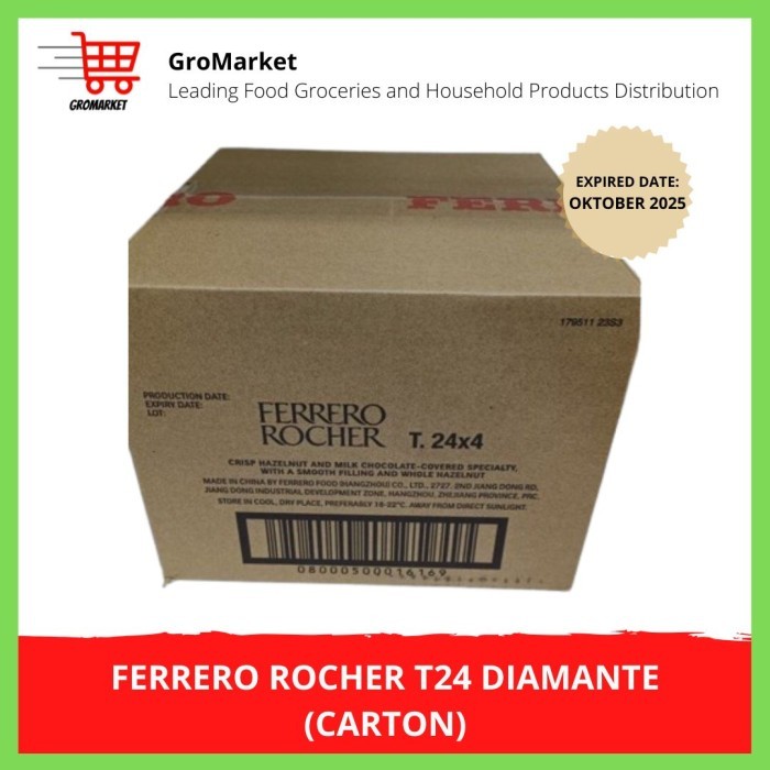 

Ready Ferrero Rocher Chocolate T24 (Isi 24) Diamante KARTON