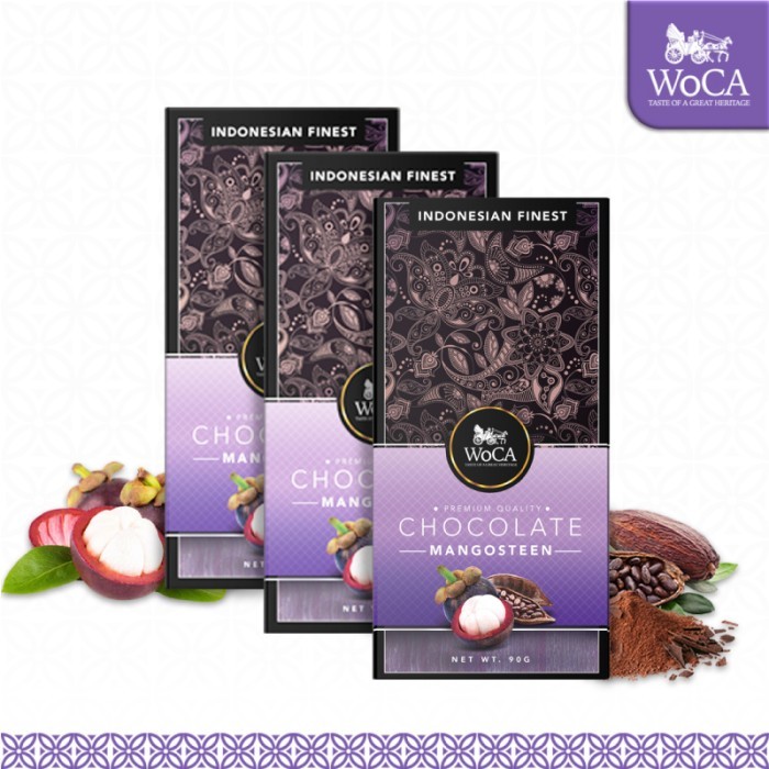 

Ready WoCA Premium Chocolate 3 x 90g Bars - Cokelat Batang Rasa Manggis