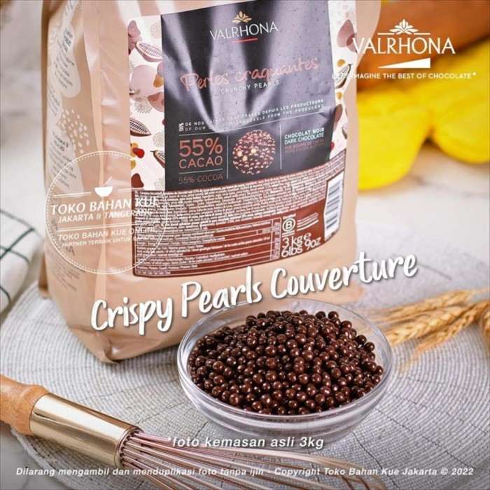 

Ready Valrhona - Les Perles 55% Dark Chocolate 250gr Crunchy Pearls Crispy