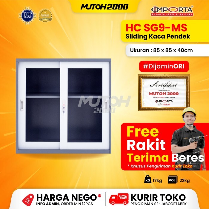 

Importa Sg9-Ms Lemari Arsip Besi Pintu Sliding Kaca Pendek