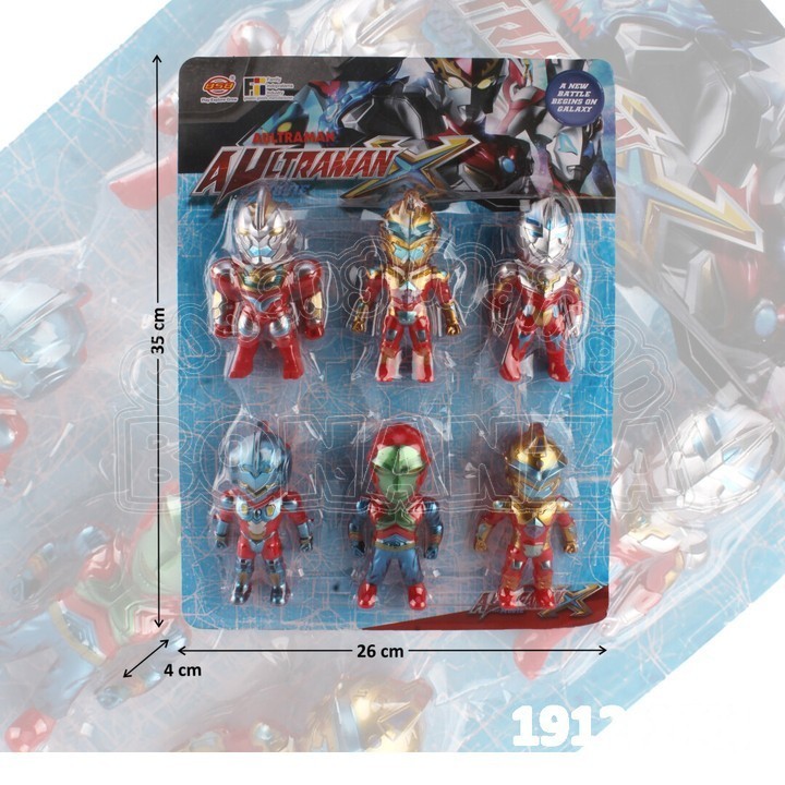 [Bonanza] Action Figure Mainan Anak Karakter Ultraman 6 Pcs Aultraman X