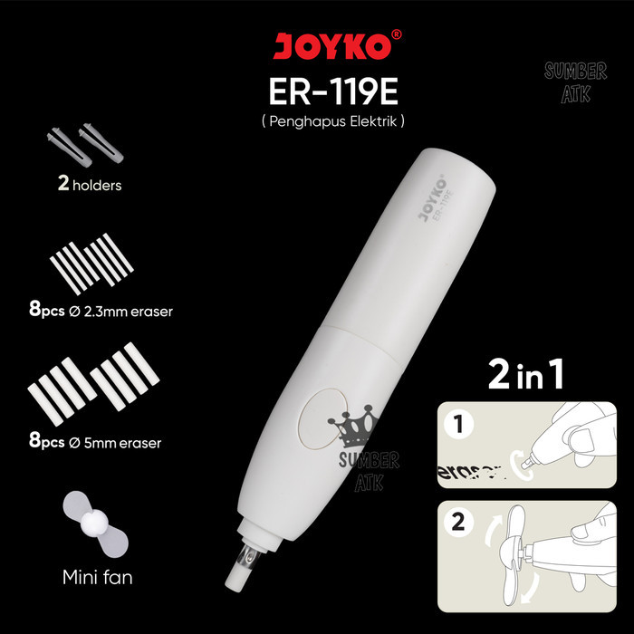 

TERJAMIN PENGHAPUS ELEKTRIK ELECTRIC ERASER JOYKO ER-119E 2 IN 1 KODE 950