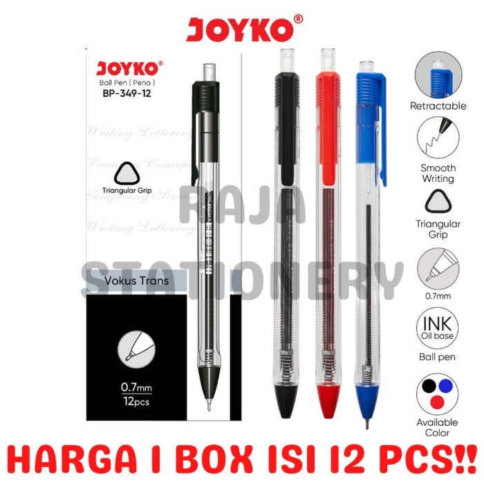 

MURAH JOYKO BALLPEN CLICKER 0.7 PEN JOYKO CETEK BP-349 [12PCS] - BLACK KODE 1018