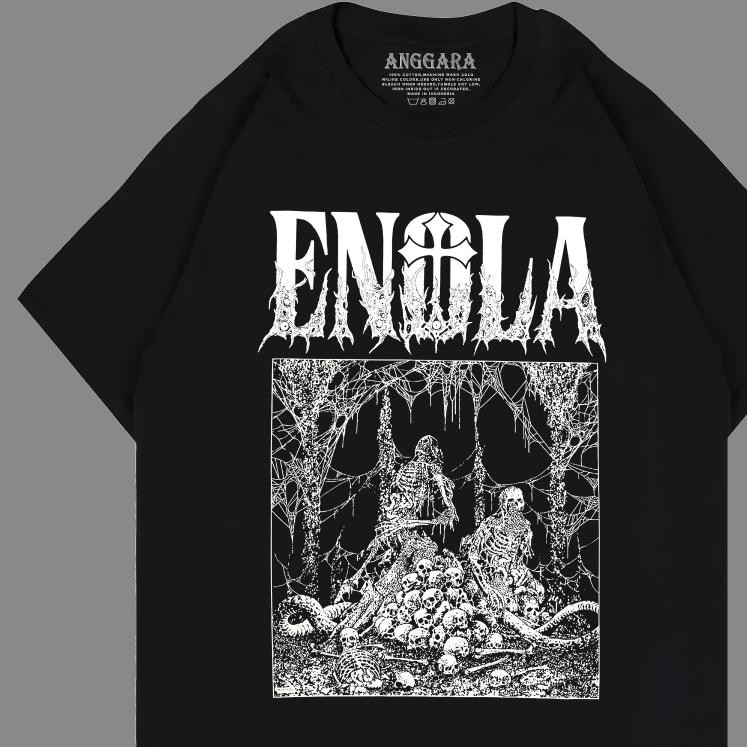 Promo Enola T-Shirt Skull Black Kaos Enola Kaos Band Kaos Musik Kaos Metal Distro Musik Termurah