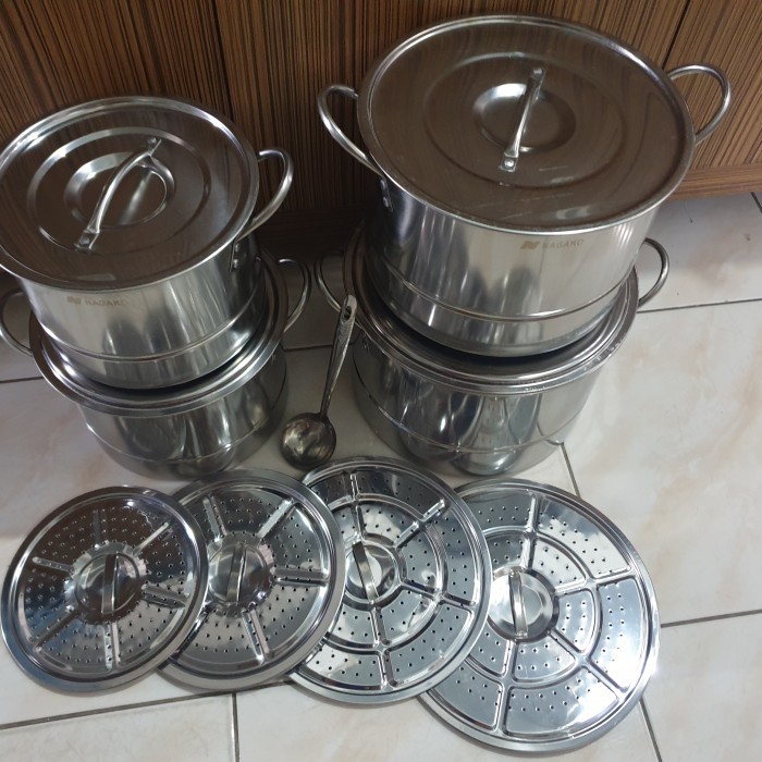 Stockpot Steamer Nagako 555 Stainless 4Set #Gratisongkir #Sale #Discount