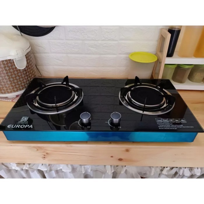 Europa Kompor Tanam Kaca 2 Tungku Infrared Hemat Gas Lpg 40% Tempered #Gratisongkir #Sale #Discount