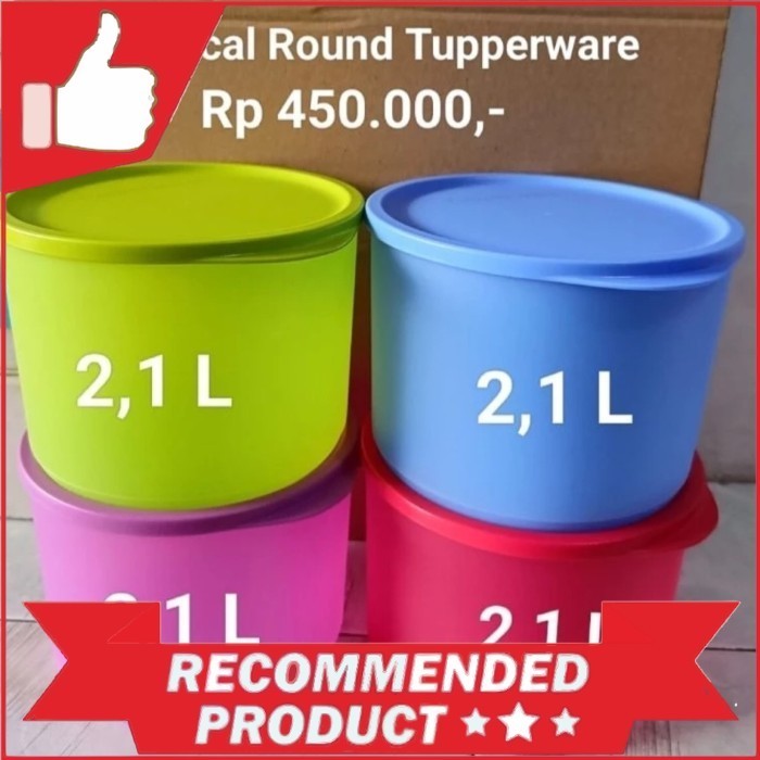 SPECIAL TUPPERWARE Tropical round 2.1L 1pcs toples snack [A12]