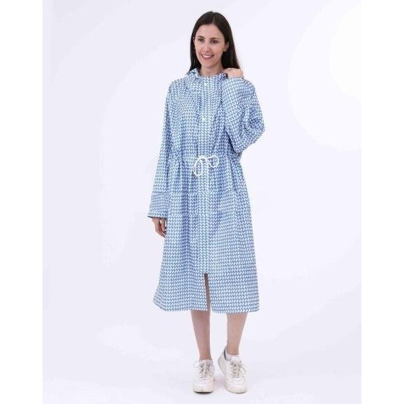 Jas Hujan Wanita Gamis 82010 Muslimah Terusan Mantel Motif Cube Kotak Noviaputri17A