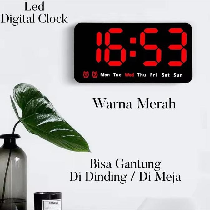 

Jam Meja Digital Led Weker / Digital Alarm Clock Mirror DS-3618L White LC