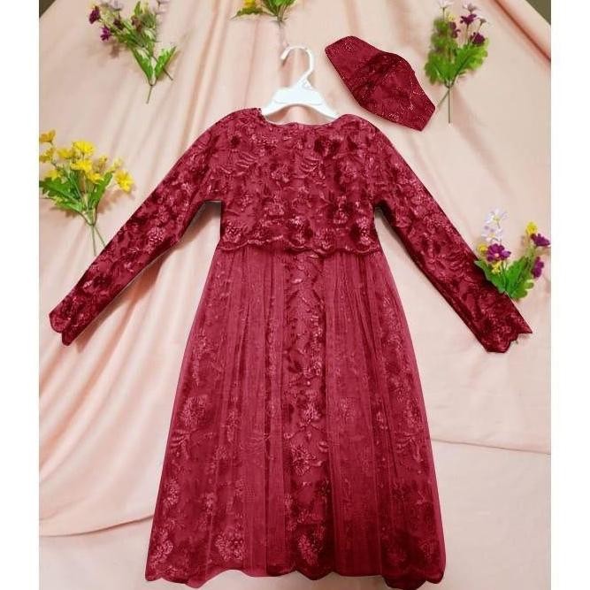 Dress Muslim Anak Wanita | Gamis Yumna Kids Brukat Full | Gamis Anak Sofiadwiputri