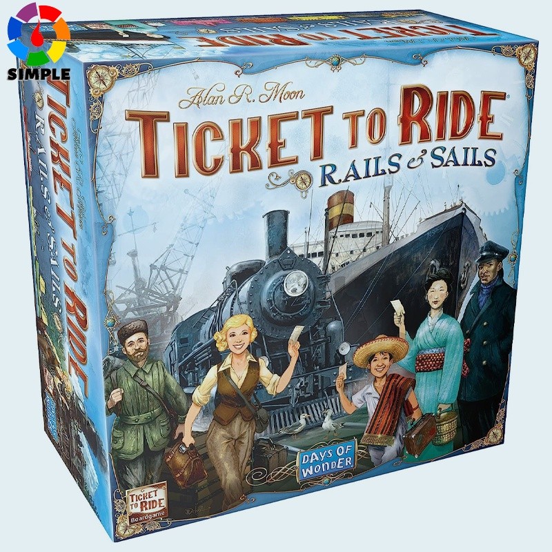 Tiket ke Ride Rails & Sails Board Game | Game Strategi Membangun Rute Kereta Api | Permainan Keluarg