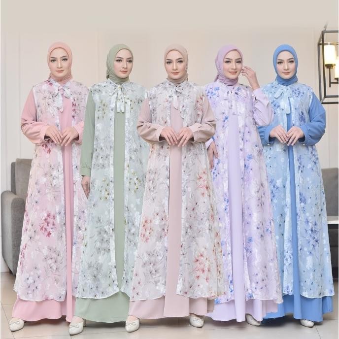 Eirene Dress [Ld 110Cm Pb 140Cm] | Gamis Bahan Dobby Print Premium | Gamis Wanita Sofiadwiputri
